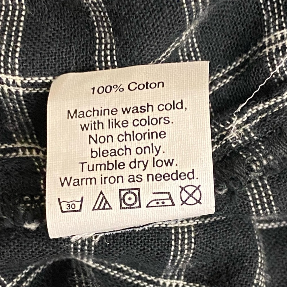 Madewell Black Plaid Flannel Peplum Top  Size Small - Picture 6 of 6